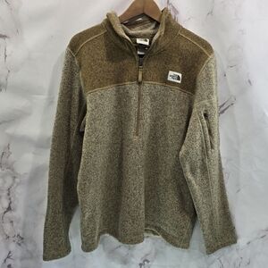 North Face Jacket Men Medium Brown Quarter Zip Pullover Gordon Lyons Sweater